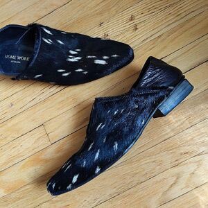 Home Work Atelier Handmade Ankle Boots Leather Pony Calf Hair Booties Western 5